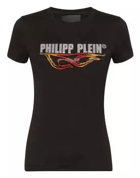 Футболка с круглым вырезом SS Destroyed PHILIPP PLEIN, черный