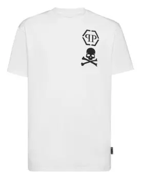 Футболка с круглым вырезом SS Skull&Bones Philipp Plein, белый