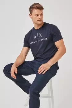Футболка с логотипом Armani Exchange, синий