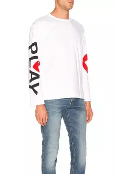 Футболка с логотипом Comme Des Garcons Play, белый