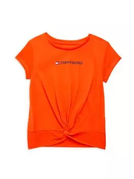 Футболка с логотипом для девочек Tommy Hilfiger, цвет Cherry Tomato