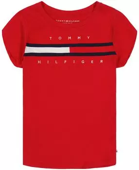 Футболка с логотипом для маленьких девочек Tommy Hilfiger