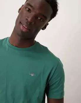 Футболка с логотипом GANT щита зеленого цвета