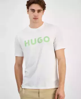 Футболка с логотипом HUGO by Men's Dulivio, классический крой Hugo Boss, коричневый/бежевый