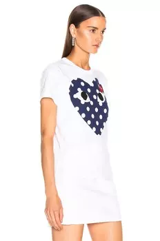 Футболка с логотипом и эмблемой COMME des GARCONS PLAY, белый