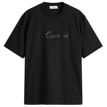 Футболка с логотипом из денима Lanvin, черный