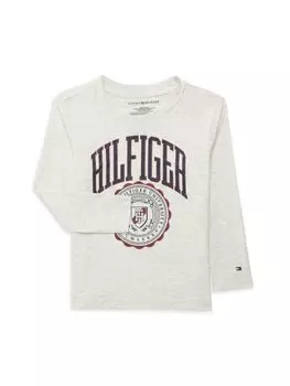 Футболка с логотипом Little Boy's Ivy Leaguers Tommy Hilfiger, цвет Oatmeal Heather