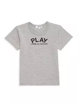 Футболка с логотипом Little Kid's Play Comme des Garons PLAY, серый