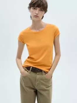 Футболка с логотипом Mango, желтый