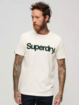 Футболка с логотипом Superdry Core Classic, овсяно-белая