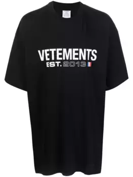 Футболка с логотипом VETEMENTS, черный