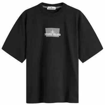 Футболка с логотипом в виде сетки Stone Island, черный