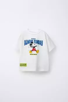 Футболка с микки маусом disney ZARA, белый