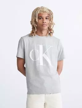Футболка с монограммой Calvin Klein, серый