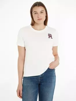 Футболка с монологом Tommy Hilfiger, экрю