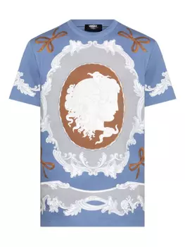Футболка с мотивом Медузы Versace, синий