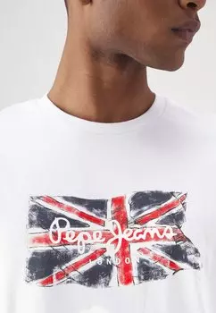 Футболка с набивным рисунком Clag Pepe Jeans, белая