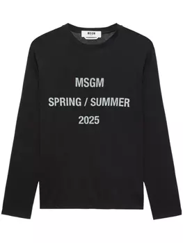 Футболка с надписью MSGM, черный