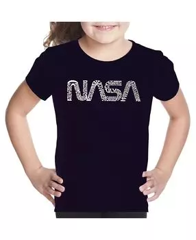 Футболка с надписью «Word Art» для большой девочки — Worm Nasa LA Pop Art