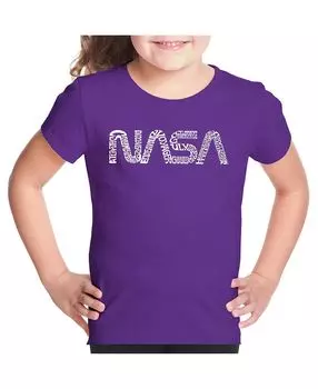 Футболка с надписью «Word Art» для большой девочки — Worm Nasa LA Pop Art