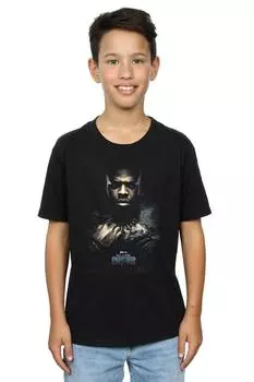 Футболка с плакатом Black Panther MBaku Marvel, черный