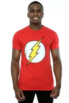 Футболка с потертым логотипом Flash DC Comics, красный