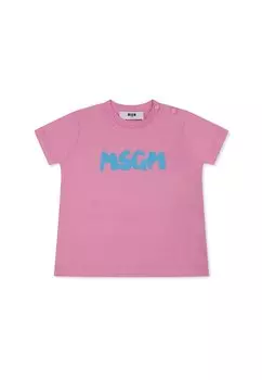 Футболка с принтом A MANICA CORTA MSGM, фуксия