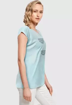 Футболка с принтом ABSTRACT WAVES EXTENDED SHOULDER TEE Merchcode, синий