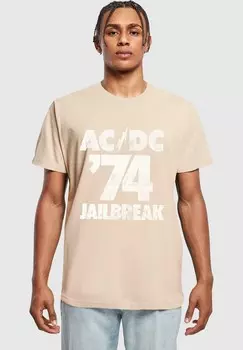 Футболка с принтом ACDC JAILBREAK 74 Merchcode, песочный