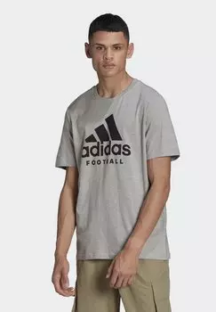 Футболка с принтом Adidas, серый