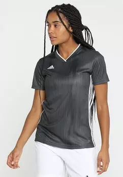 Футболка с принтом Adidas, серый/белый