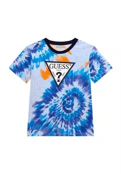 Футболка с принтом ALLOVER-PRINT Guess, синий