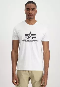 Футболка с принтом Alpha Industries, белая