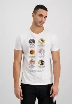 Футболка с принтом Alpha Industries, белый