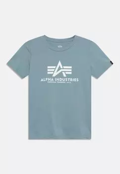 Футболка с принтом Alpha Industries, цвет grey blue