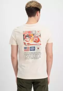 Футболка с принтом Alpha Industries, молочный