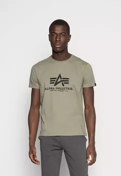Футболка с принтом Alpha Industries, оливковый