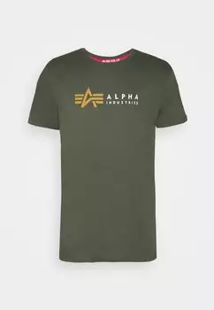 Футболка с принтом Alpha Industries, оливковый