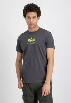 Футболка с принтом Alpha Industries, серый