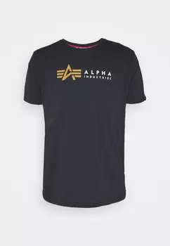 Футболка с принтом Alpha Industries, темно-синий