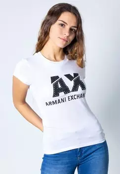 Футболка с принтом Armani Exchange, белый