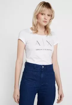 Футболка с принтом Armani Exchange, белый