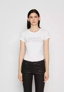 Футболка с принтом Armani Exchange, белый