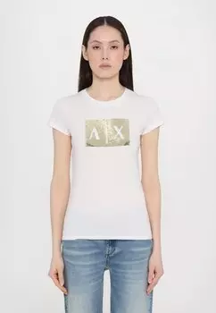 Футболка с принтом Armani Exchange, белый
