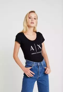 Футболка с принтом Armani Exchange, черный