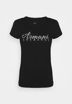 Футболка с принтом Armani Exchange, черный