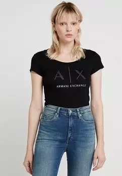 Футболка с принтом Armani Exchange, черный