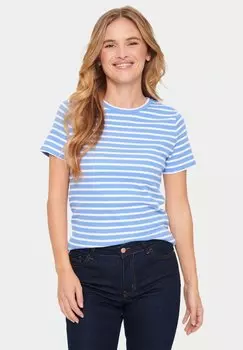 Футболка с принтом ASTER SS STRIPE Saint Tropez, цвет ultramarine
