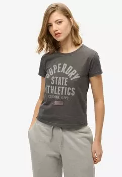 Футболка с принтом ATHLETIC GRAPHIC Superdry, темно-серый