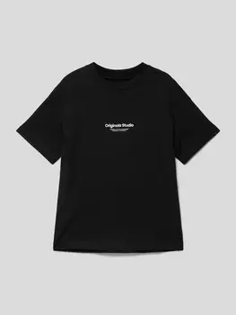 Футболка с принтом этикетки Jack & Jones, черный